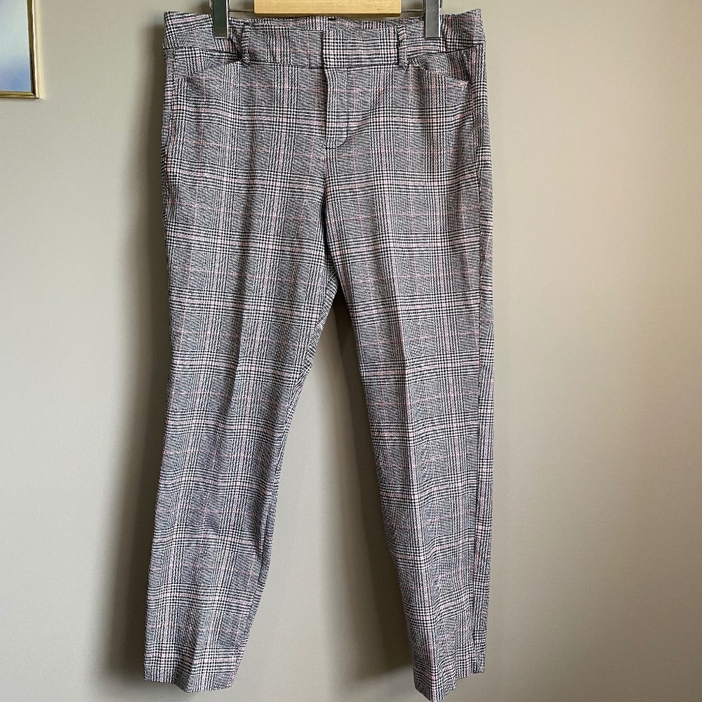 Old Navy Gray Plaid Ankle Pants